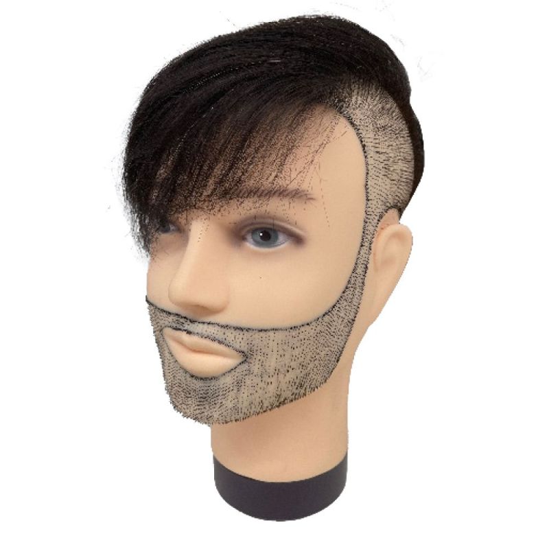 TESTINA UOMO MHK-8 BROWN CON BARBA E BAFFI