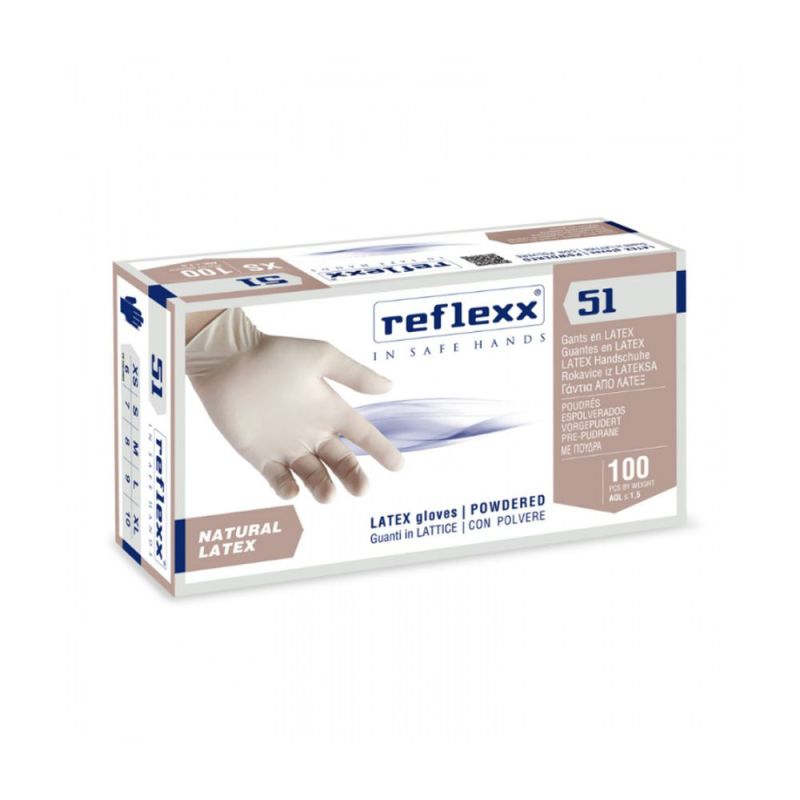 GUANTI LATTICE BIANCO CON POLVERE 100 PZ