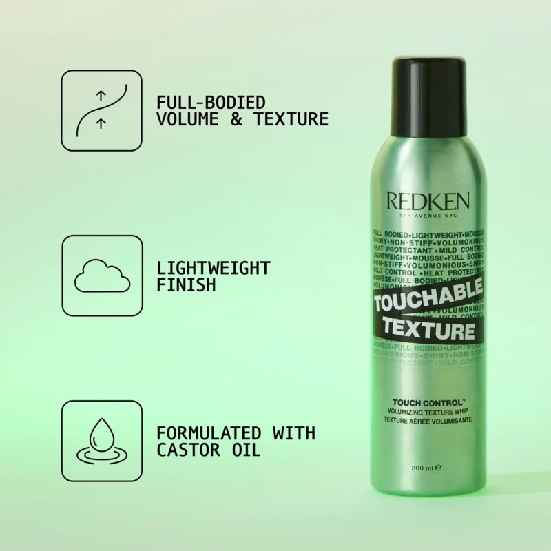REDKEN STYLING VOLUME TOUCHABLE TEXTURE TOUCH CONTROL TEXTURE WHIP