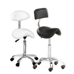 SGABELLO A SELLA CON SCHIENALE BLACK