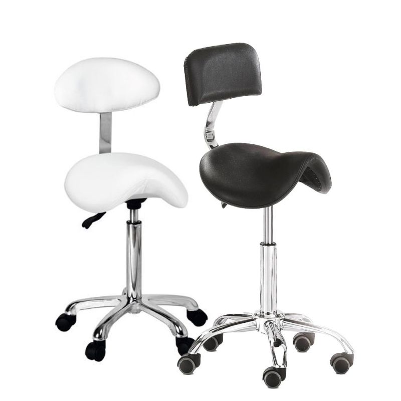 SGABELLO A SELLA CON SCHIENALE BLACK