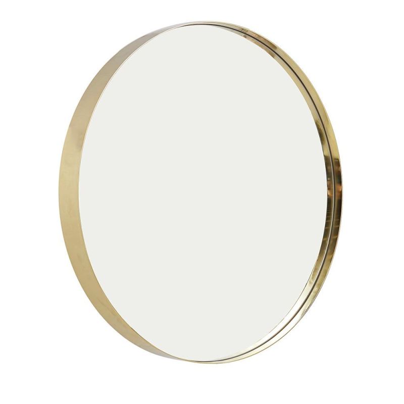 SPECCHIO HALO CON BORDO DORATO DA PARETE