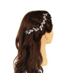 DECORAZIONE PER CAPELLI CON FOGLIE DI STRASS