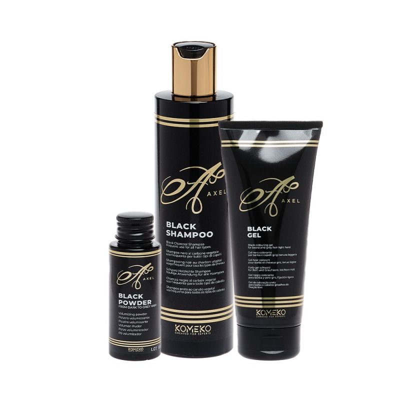KOMEKO AXEL GIFT BOX B (BLACK SHAMPOO 250 ML + BLACK GEL + BLACK POWDER)